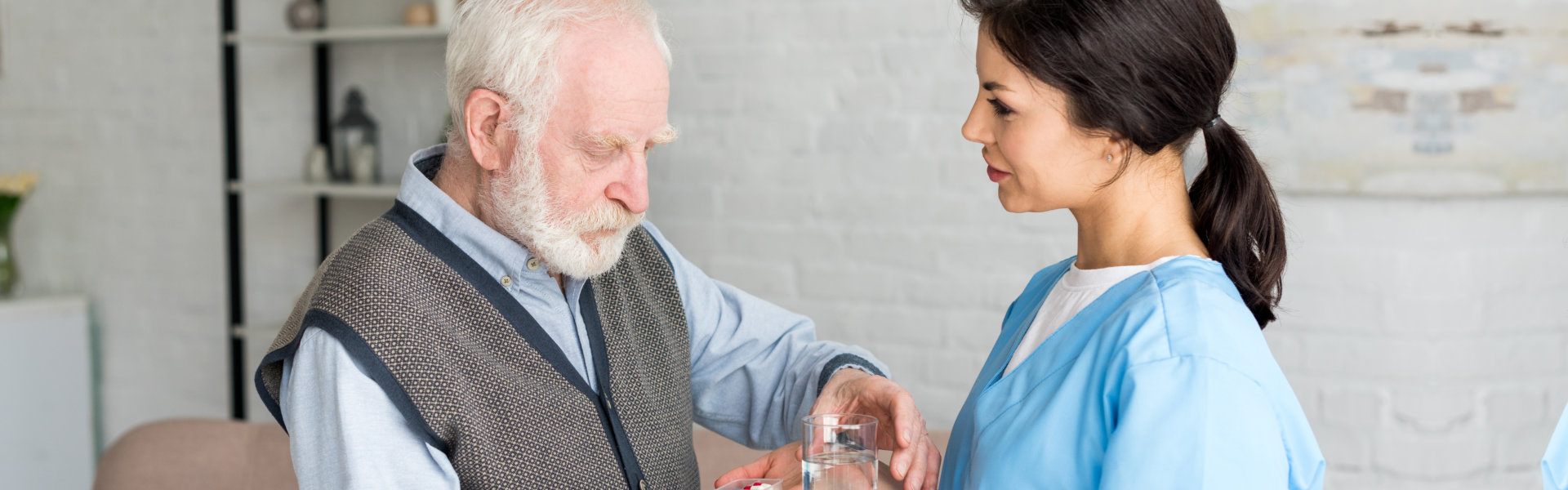 caregiver checking senior